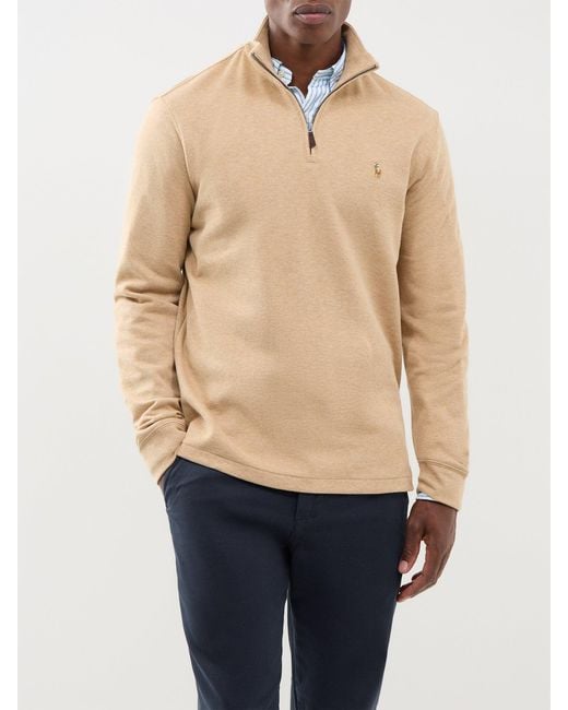 Polo Ralph Lauren Natural Rib Quarter Zip Sweatshirt for men