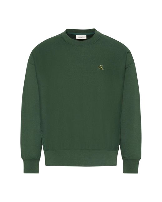 Calvin Klein Green Premium Fleece Relaxed Sweatshirt for men
