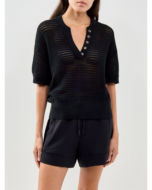 Varley Blue Callie Knit Top