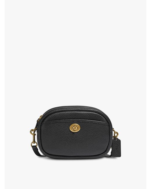 COACH Soft Pebble Leather Camera Bag With Leather Strap in Black Lyst UK