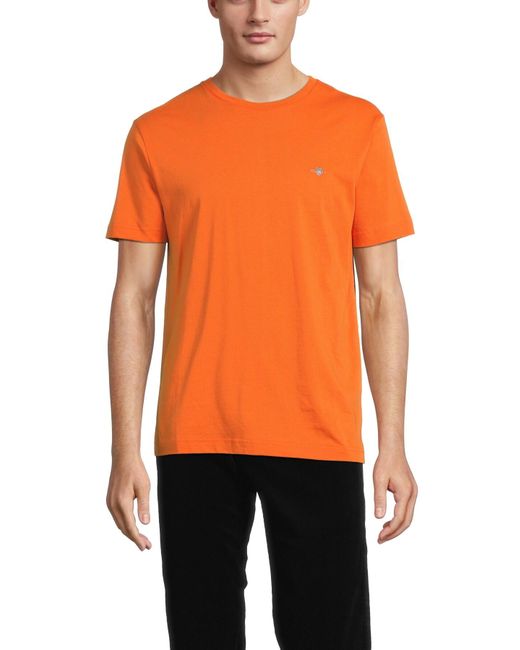Gant Orange Men's Regular Fit Shield T-shirt for men