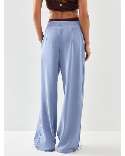 Sweaty Betty Blue Sand Wash Wide Leg Trouser