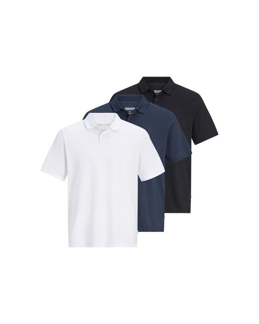 Jack & Jones Blue 3 Pack Basic Polo Shirts Multi for men
