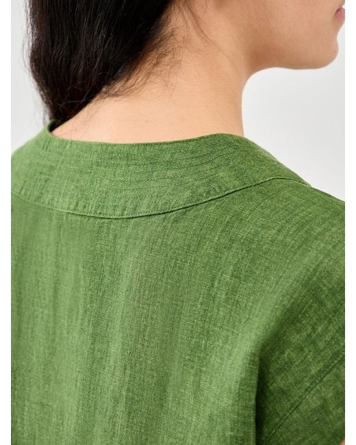 Eileen Fisher Green V-Neck Top