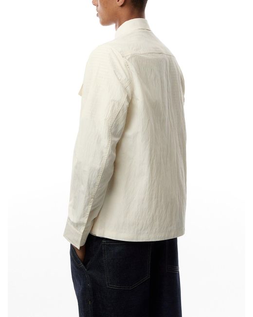 Fred Perry White Zip Through Overshirt for men
