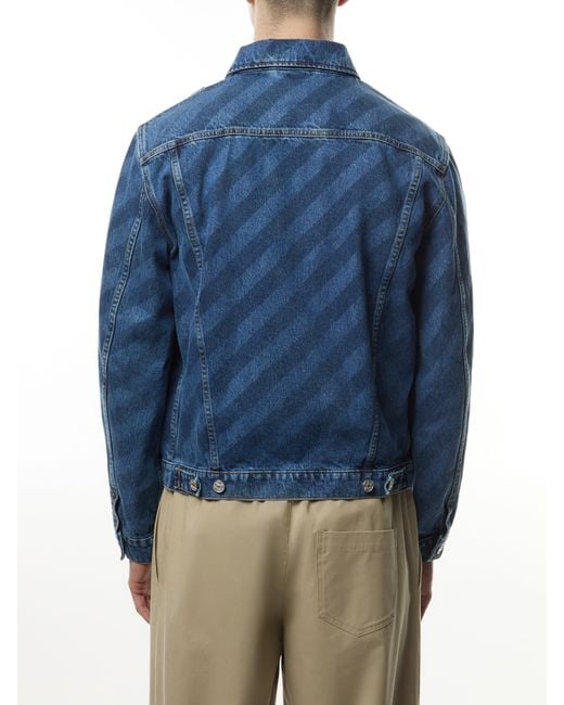 Marni Blue Graphic Denim Jacket for men