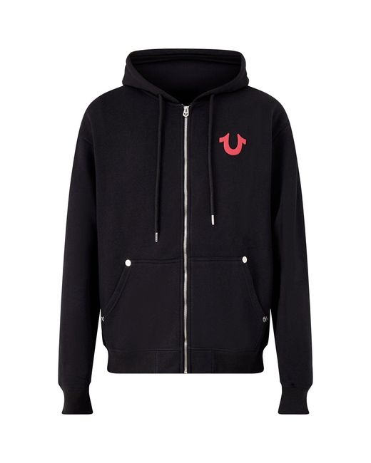 True Religion Blue Number One Zip Hoodie for men