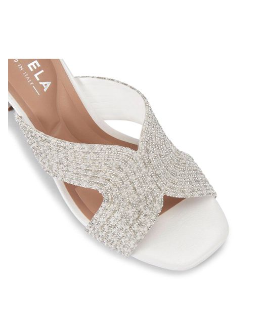 Carvela Kurt Geiger White Paparazzi Pearl Block Low