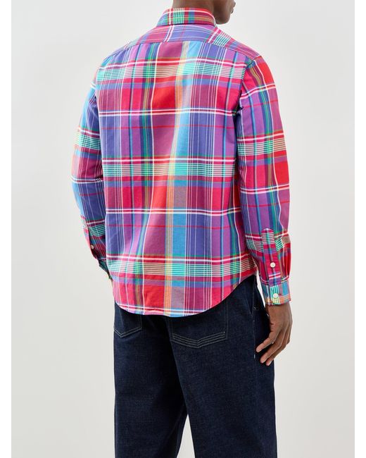 Polo Ralph Lauren White Plaid Oxford Shirt for men