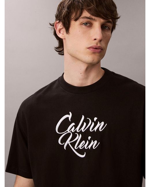 Calvin Klein Black Graphic Relaxed T-Shirt for men