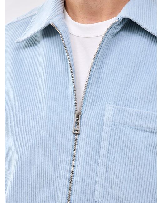 Belstaff Blue Valve Cord Zip Overshirt for men