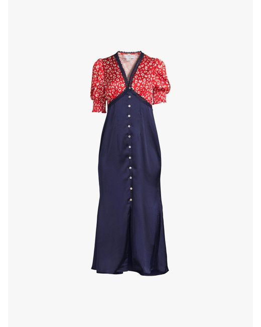 Never Fully Dressed Blue Women's Red Animal And Navy Lindos Dress