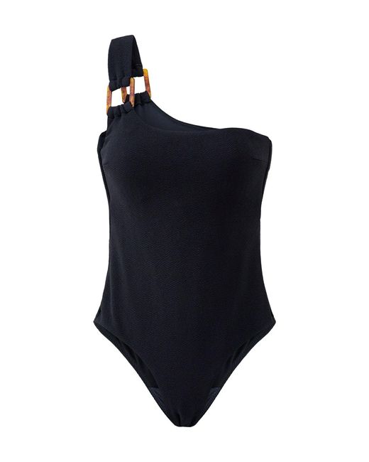 Sea Level Black La Mer One Shoulder Swimsuit