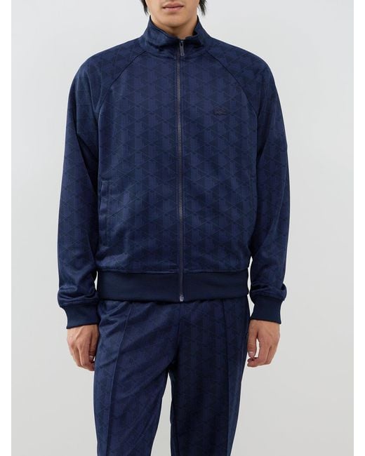Lacoste Blue Monogram Zip-Up Track Jacket for men