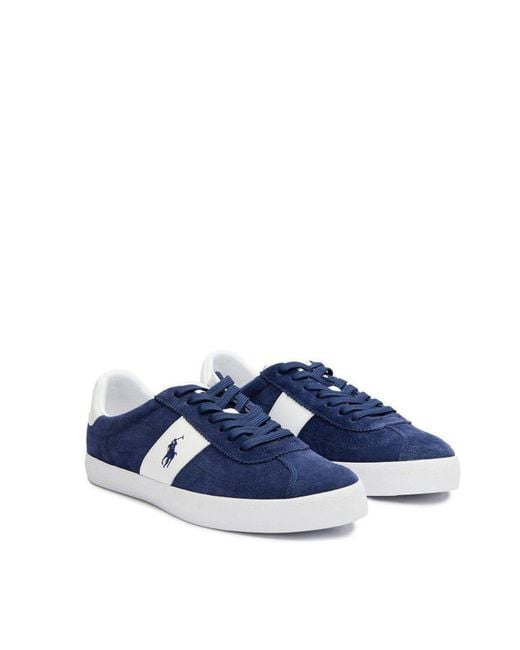 Polo Ralph Lauren Blue Ralph Lauren Court Vulc Suede Trainers for men
