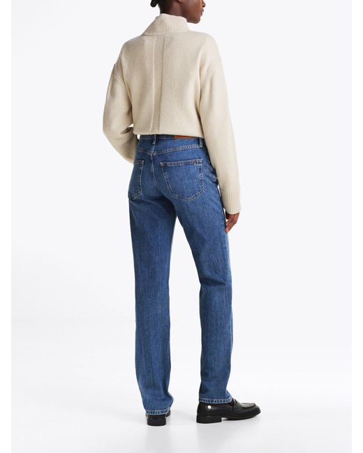 Tommy Hilfiger Blue Mid Rise Classic Straight Jeans