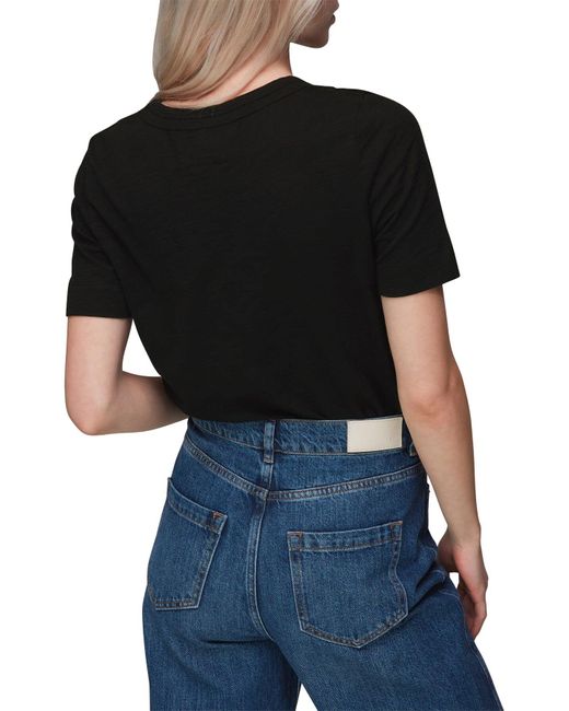 Whistles Black Rosa Double Trim T-Shirt
