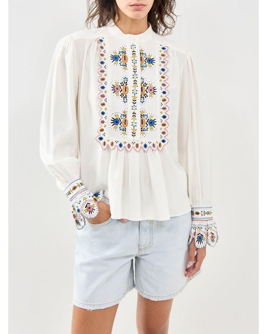 Isabel Marant White Monique-Gb Blouse Cream