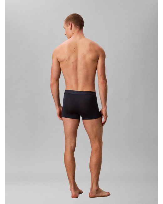 Calvin Klein Blue Ultra Soft Trunks 3 Pack for men