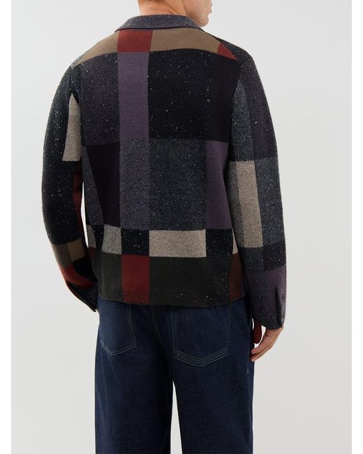 Paul Smith Black Colourblock Button-Through Cardigan for men