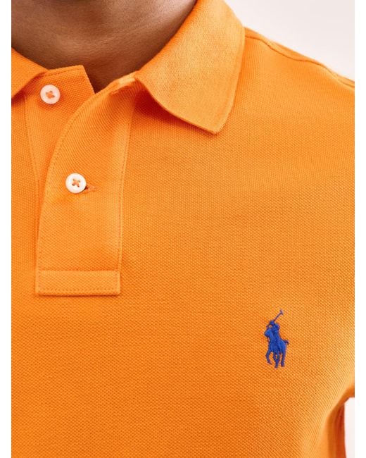 Polo Ralph Lauren Orange Slim Fit Polo Top for men