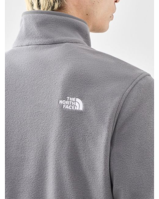 The North Face Gray Glacier 1/4 Zip Fleece Jacket Cream for men