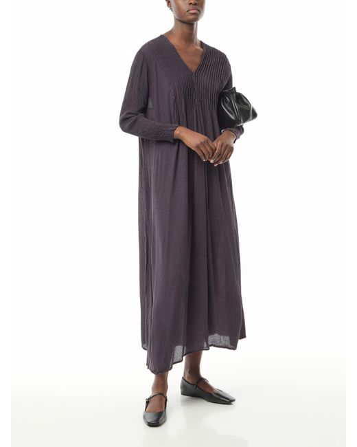 Grizas Purple Women's Pleated V Neck Dress