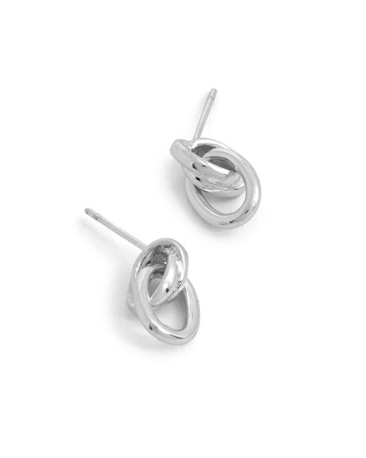 Tilly Sveaas White Small Double Link Stud Earrings