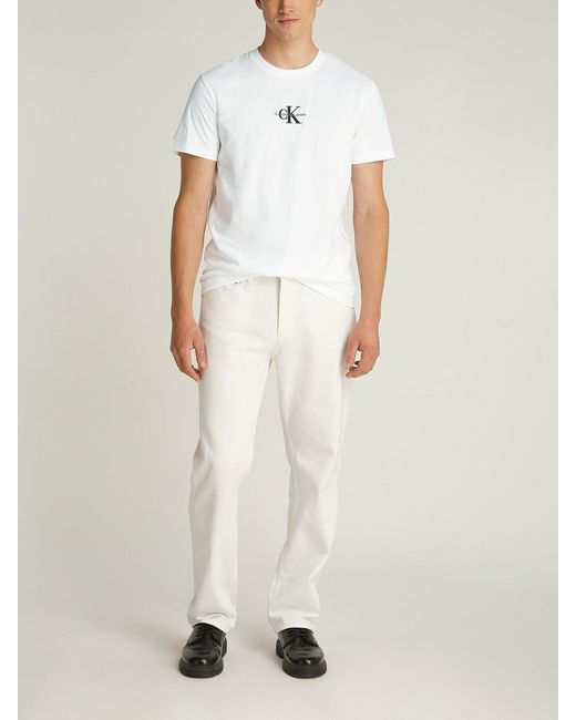 Calvin Klein White Monogram T-Shirt for men