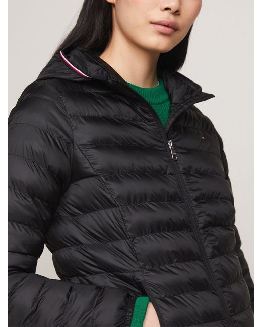 Tommy Hilfiger Black Down-Filled Hooded Zip-Thru Jacket