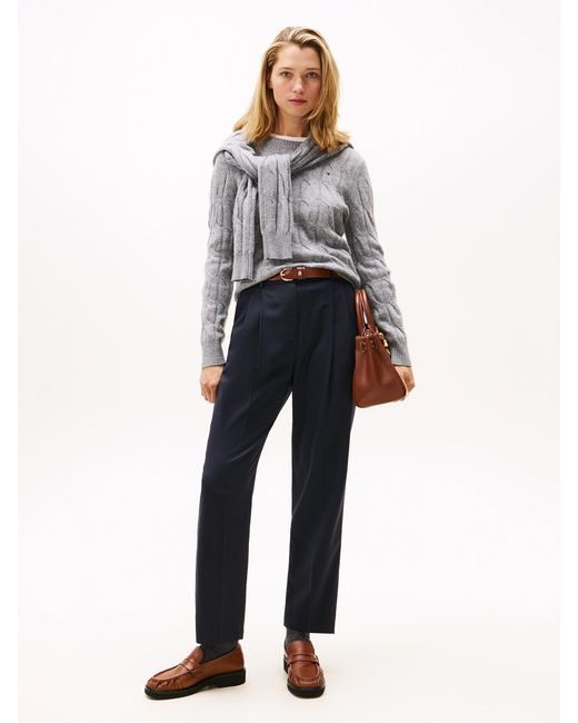 Tommy Hilfiger Gray Cable Knit Soft Jumper