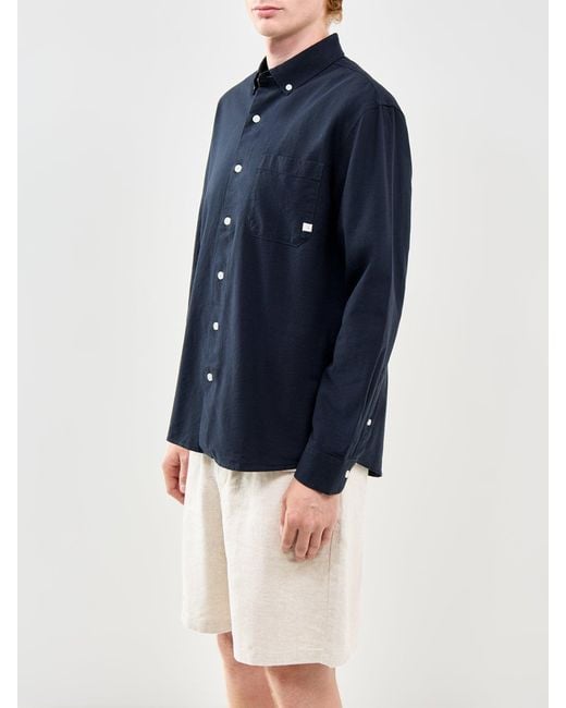Farah Blue Brewer Organic Long Sleeve Shirt for men