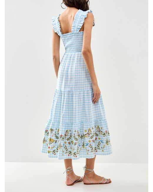 Nobody's Child Blue Elizabeth Scarlett Stacey Gingham Midi Dress