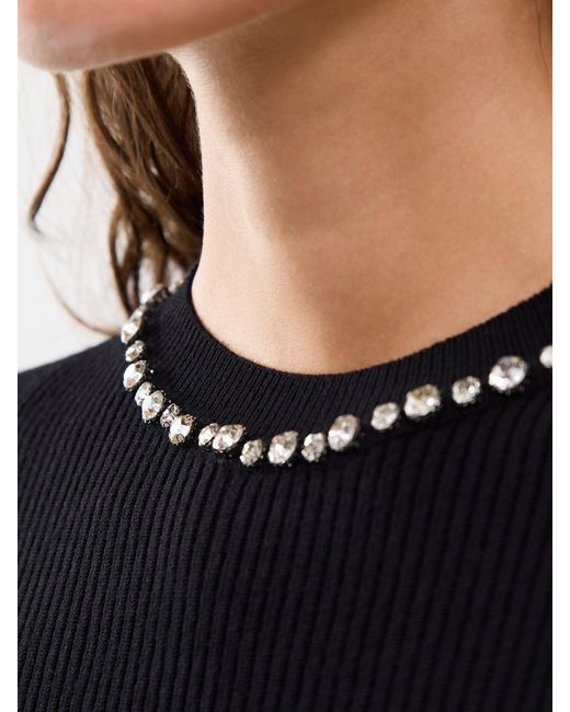 ONLY Black Natascha Bling Crew Neck Jumper