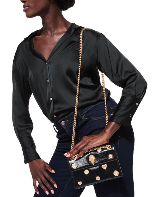 Kurt Geiger Black Mini Kensington Gems Bag