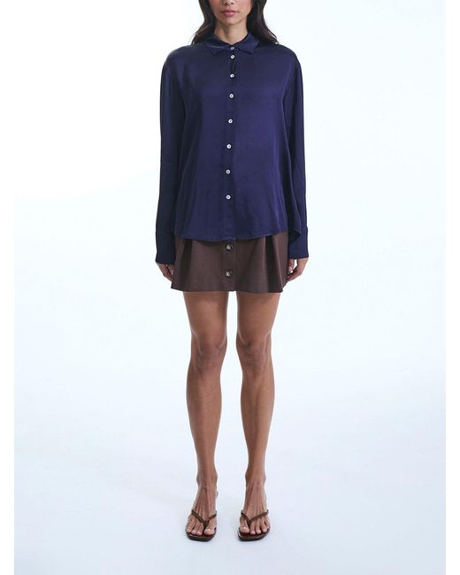 James Lakeland Blue Satin Finish Shirt