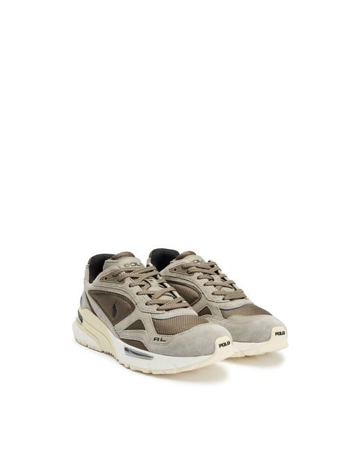 Polo Ralph Lauren White Trackster Suede Trainers for men