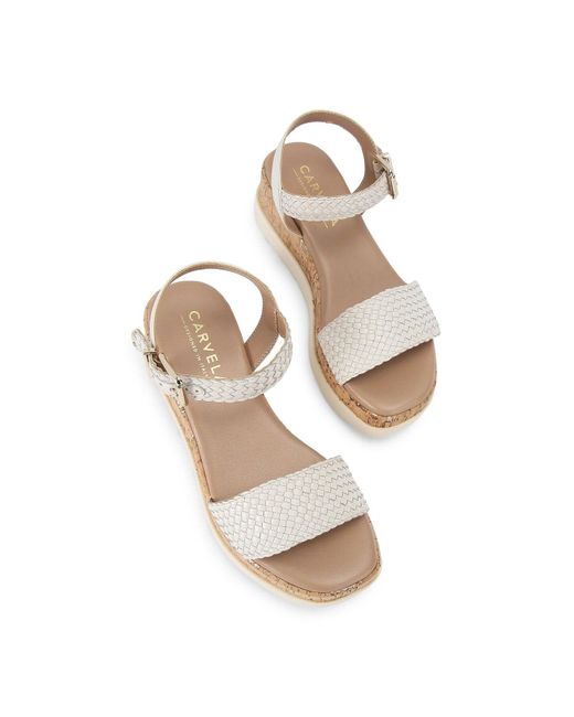 Carvela Kurt Geiger White Serenita Weave Sandal