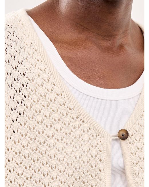 SELECTED Natural Ivy Structure Knit Cardigan