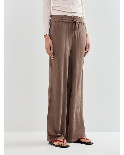 SELECTED Brown Slfviva-Gulia Hw Long Sun Pant Noos