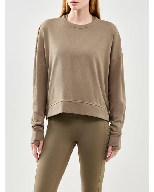 Sweaty Betty Natural After Class Crop Sweatshirt Khaki