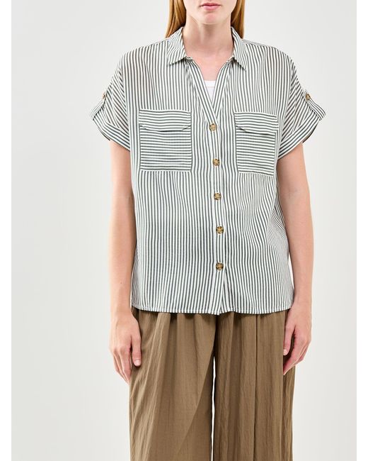 Vero Moda Green Bumpy Short Sleeve Shirt Multi
