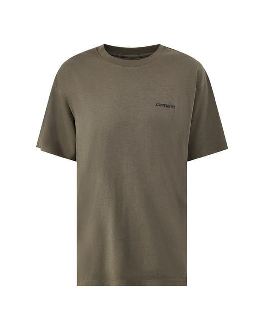 Carhartt Green Script Embroidery T-Shirt Cypress for men