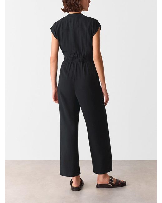 Whistles Black Sleeveless Drawstring Jumpsuit