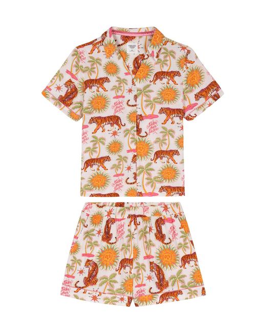 Chelsea Peers White Fiesta Siesta Cheesecloth Short Pyjama Set