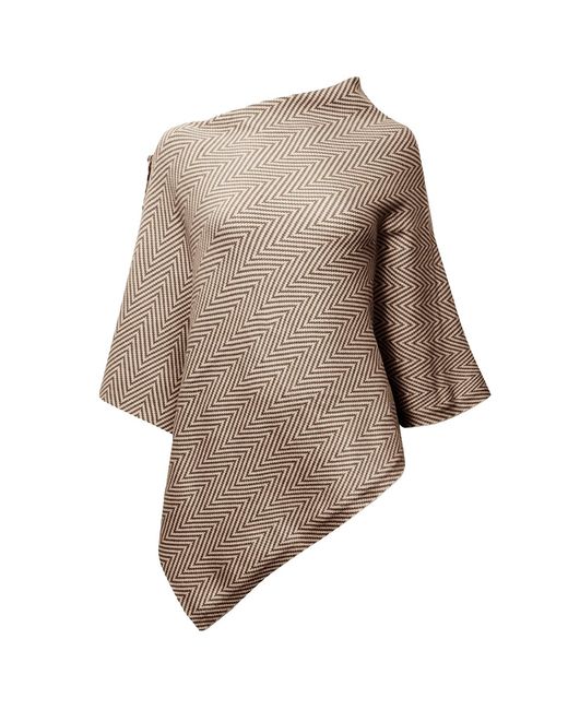 James Lakeland Natural Chevron Button Poncho