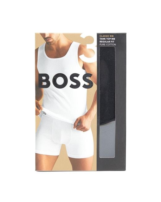 Boss Black Three Pack Tank Tops for men
