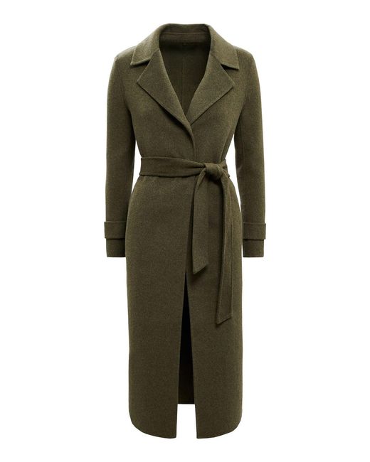 Forever New Green Natalie Felled Seam Coat
