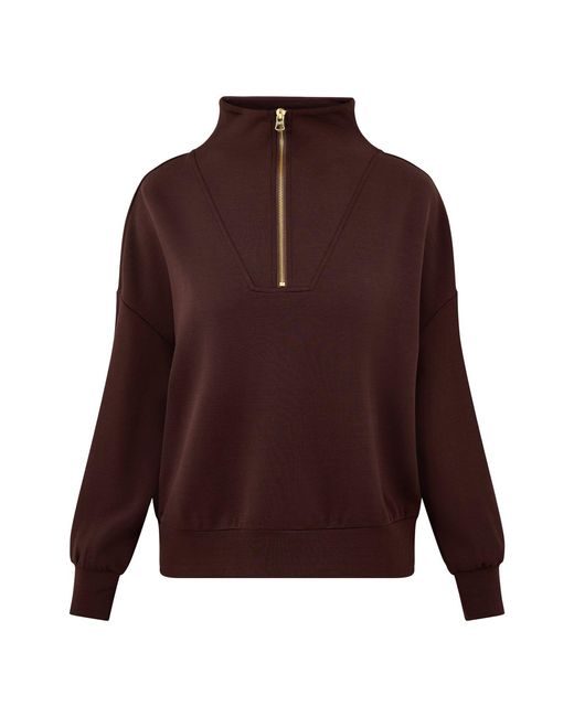 Varley Purple Hawley Half Zip Sweat