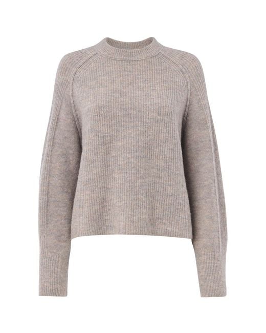 Whistles Natural Aria Mix Crew Knit